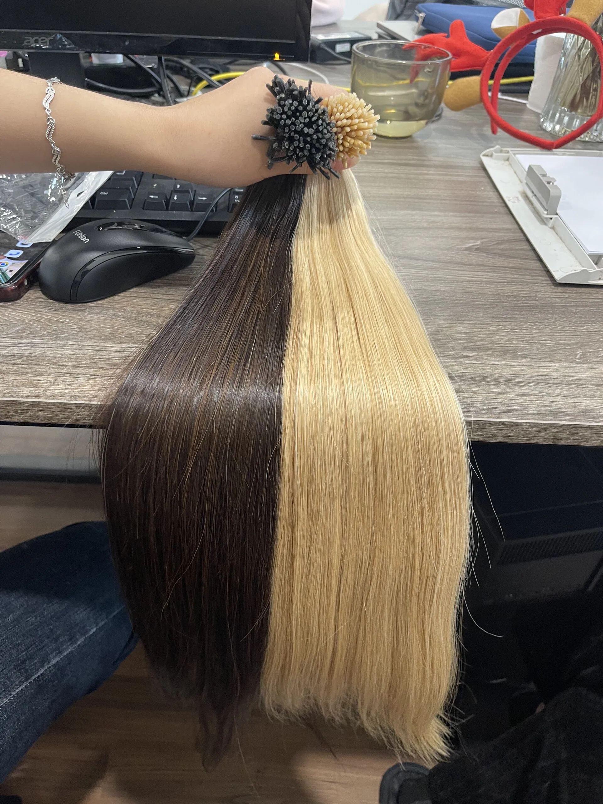 I Tips Hair Extensions Virgin Keratin Human Hair Virgin Human Hair ...