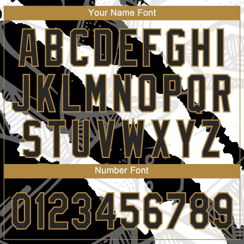 Custom 3D Two-Button Unisex Softball Jersey with Graffiti Pattern in Black and Old Gold Baseball & Softball Wear