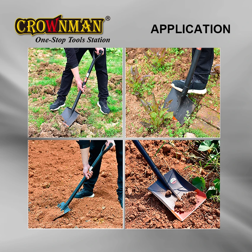Crownman Agricultural Hand Tools Fiberglass Handle Garden Steel Spade