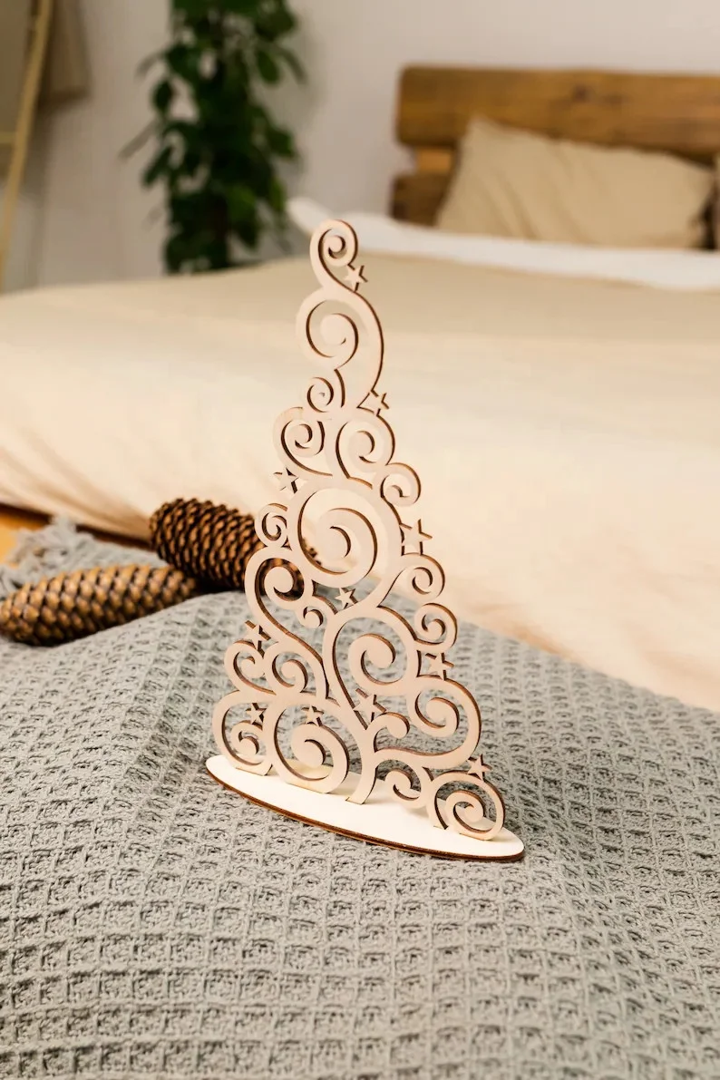 Bulk Laser Cut Religious Animal Theme Wooden Christmas Tree for Wood Crafts Home Decor Wall Signs & Boxes From Vietnam