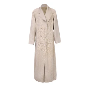 Wholesale Direct High Quality Miyake Pleated 2025 Elegant Abaya Embroidered Buttoned Muslim Traditional Ladies Abaya