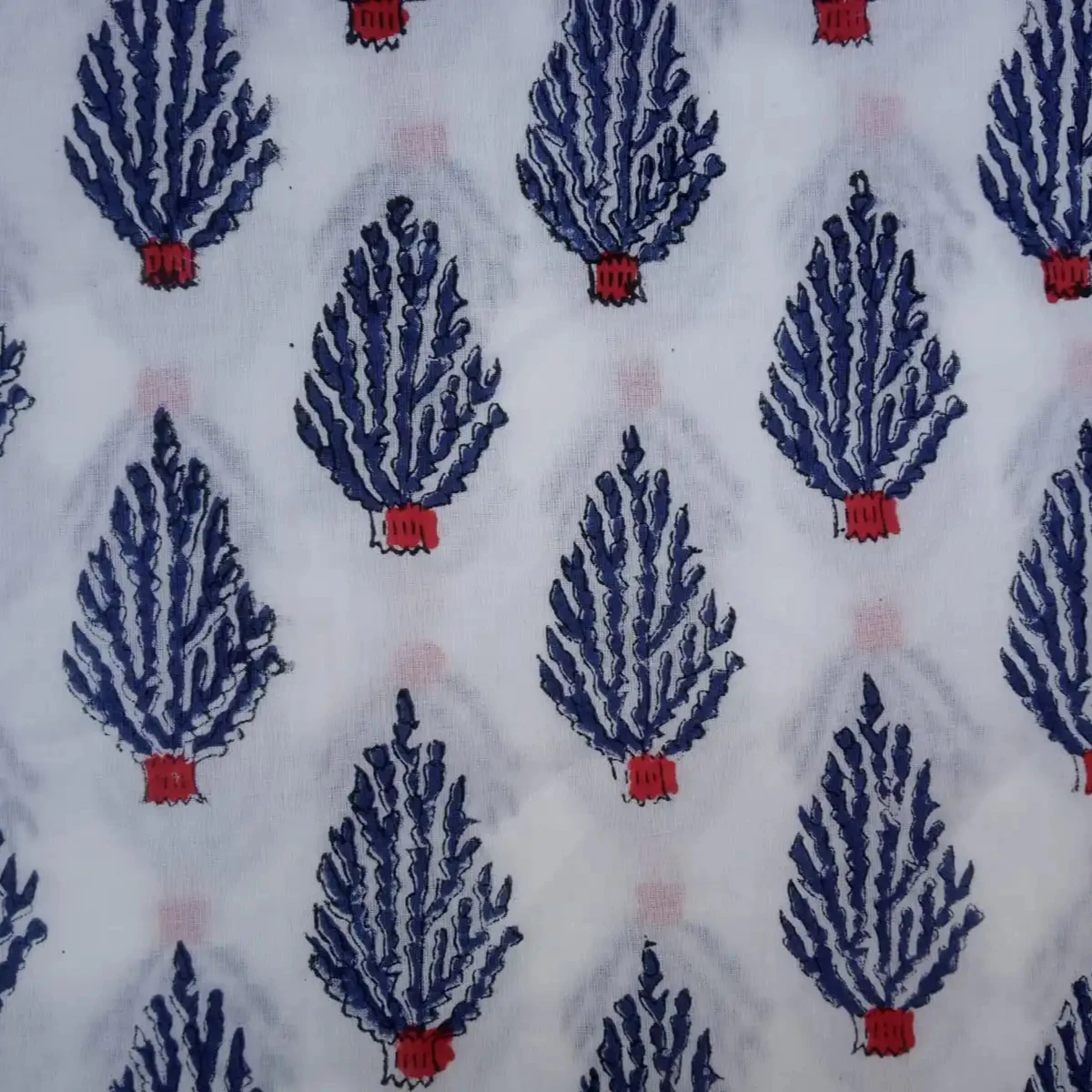 100% Pure Cotton Voile Fabric Beautiful Hand Block Print Dabu Design Lightweight Indian Handmade 5 Yard African Style Uniforms