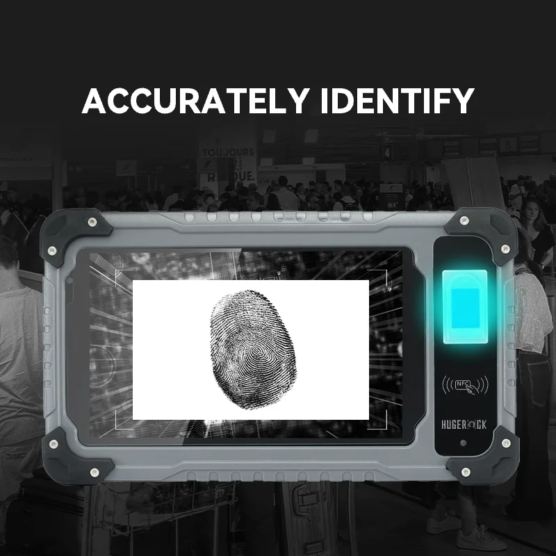 HUGEROCK B70 Dual Sim Android 1000 Nit 10000mAh Nfc Card Reader Barcode Scanner Portable Rfid Writer Laptop 8 Inch Rugged Tablet