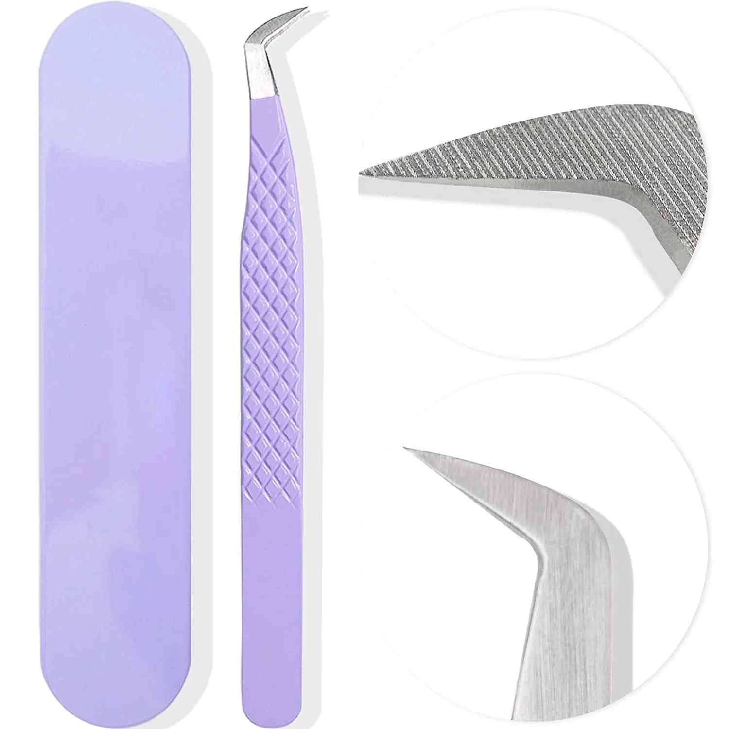 Fiber Tip Lash Tweezers For Eyelash Extension Tweezers Professional