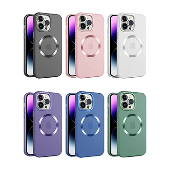 Matte Hard Case with Magnetic CD Pattern for iPhone 15 14 13 12 Pro Max Plus Luxury