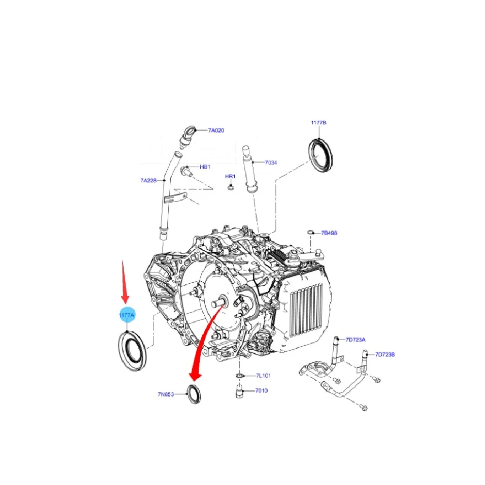 7E5P7H260CA 6E537J216BA Axle Oil Seal Left Small f — 2