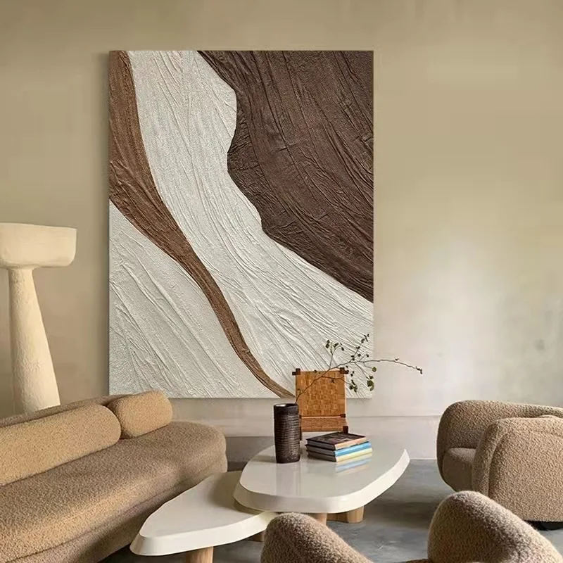 Pure Handpainted Fabric Texture Painting Sofa Living Room Background