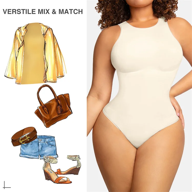 TIK TOK Custom Women Bodysuits 2023 One Piece Women Spandex Bodysuit Shapewear for Women