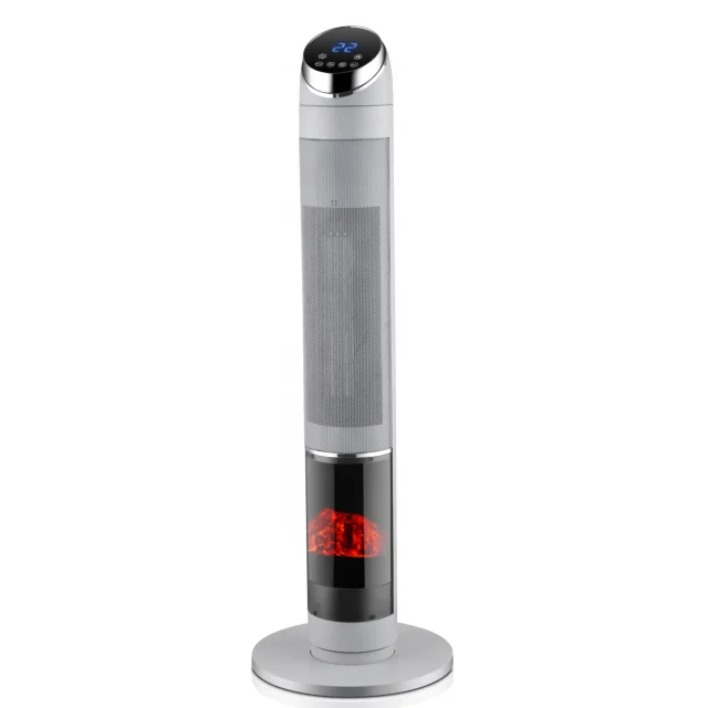 Direct Factory Portable Realistic 3D Flame Effect Electric Standing Fireplace Room Tower Fan Heater for Winter Indoor