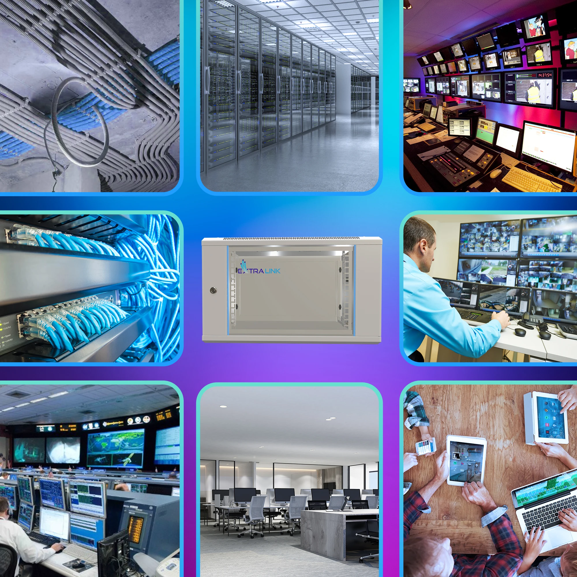 2-Post 6U Wall Mount Network Cabinet W/ 1U Shelf, 19" Wall-Mounted Server Rack Kit For Data Computer Equipment, Ships Fully Assembled - View #6