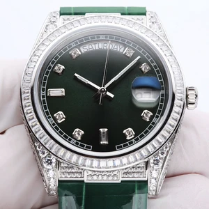 High-end Business Fashion Trend Men's Mechanical Watch Stainless Steel case Genuine Leather Strap  Automatic Luxury Brand Watch