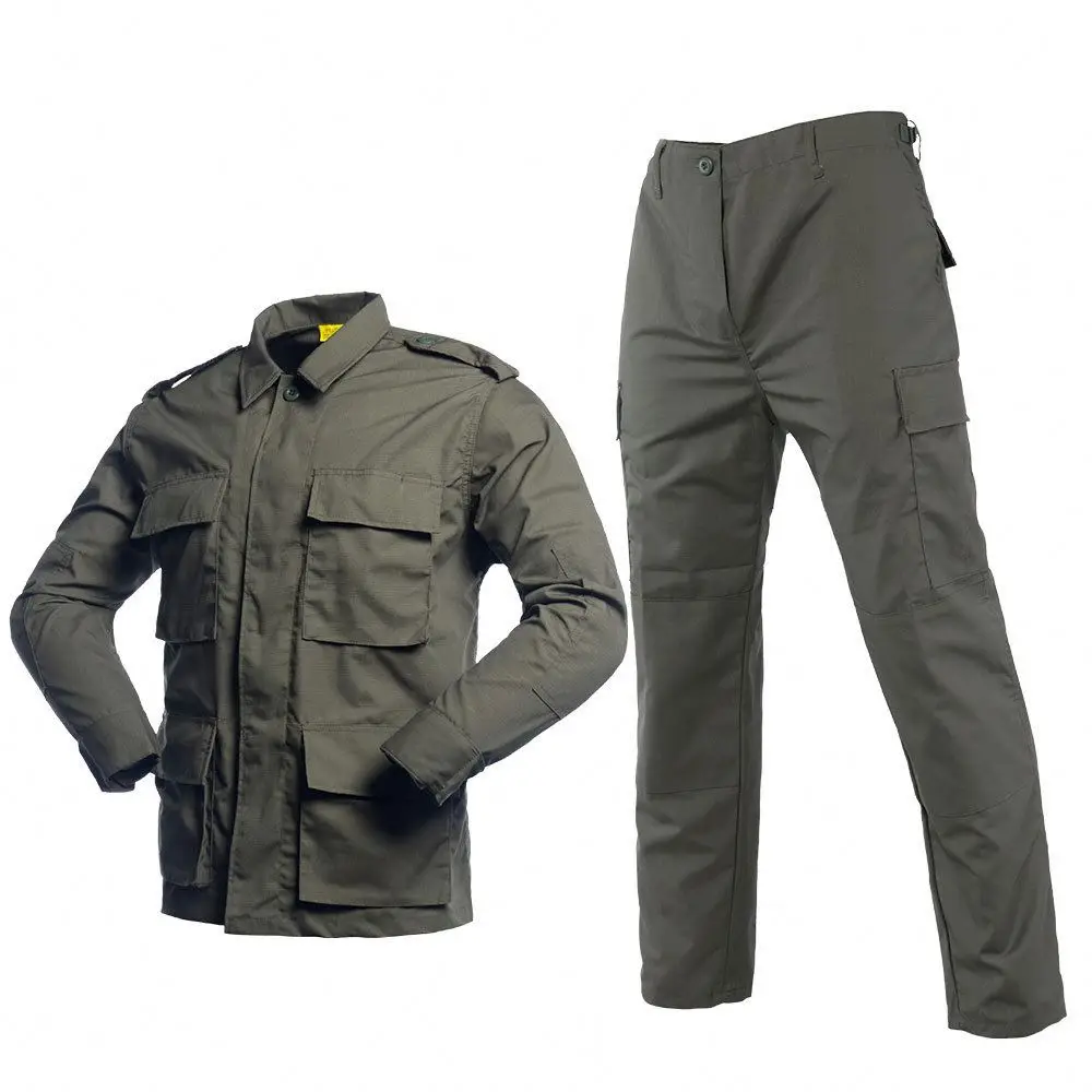 Hunting Camo Polyester Combat Suit Outdoor Men Shirt and Pants Set Camouflage Security Guard Tactical Uniforms