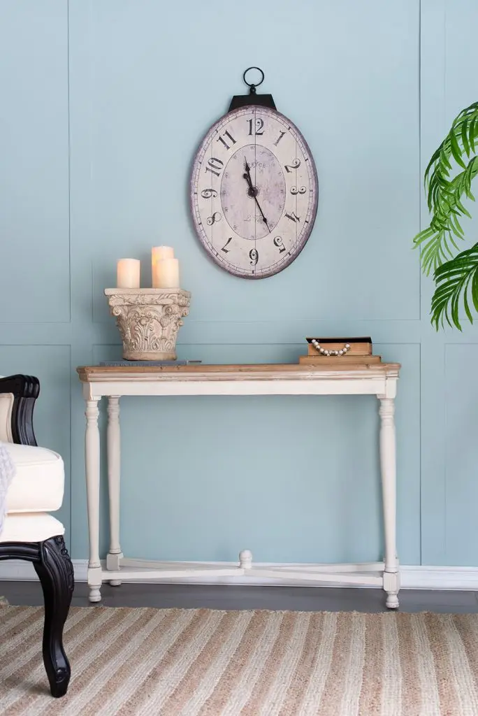 Premium Quality French Country Stylish Whitewashed Natural Wood Console