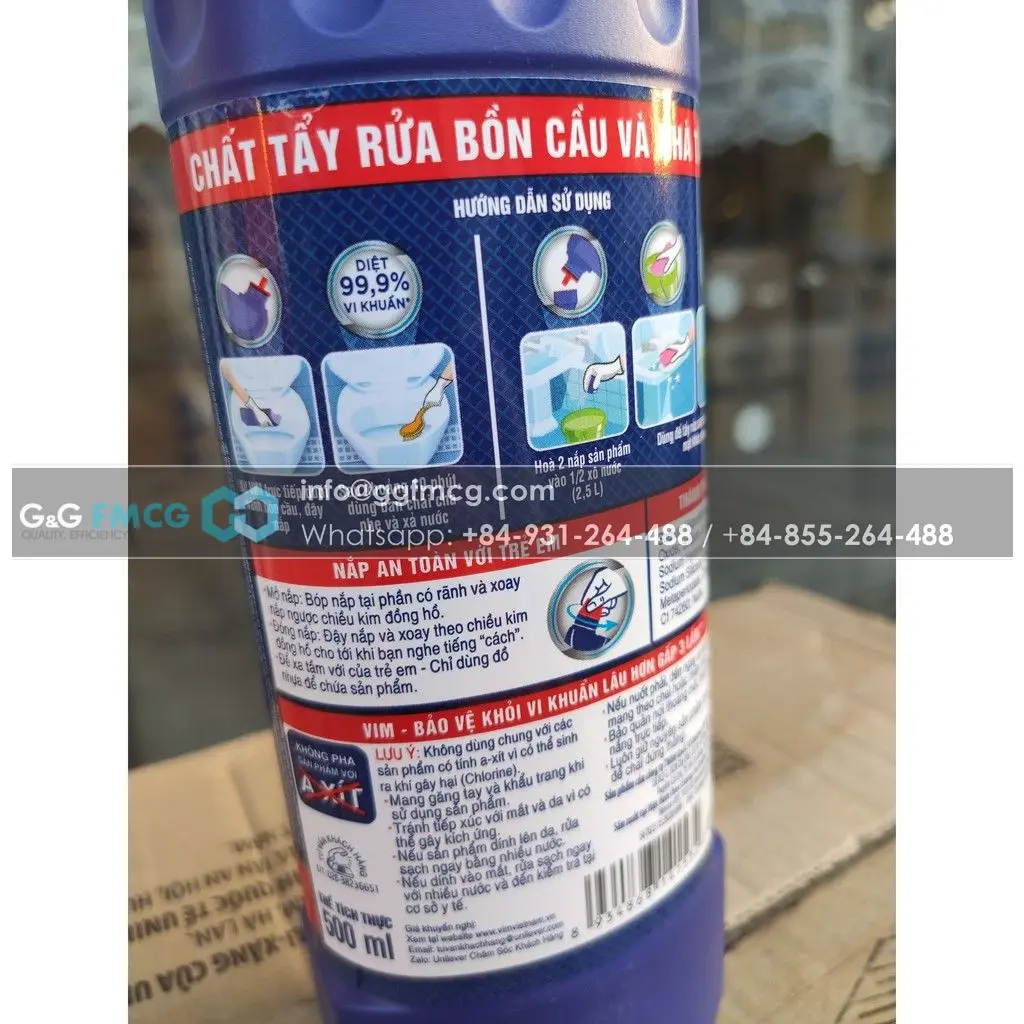 Vim Toilet Bleach Power 500ml X 24 Bottle/ High Quality  Vim Toilet Cleaner Liquid