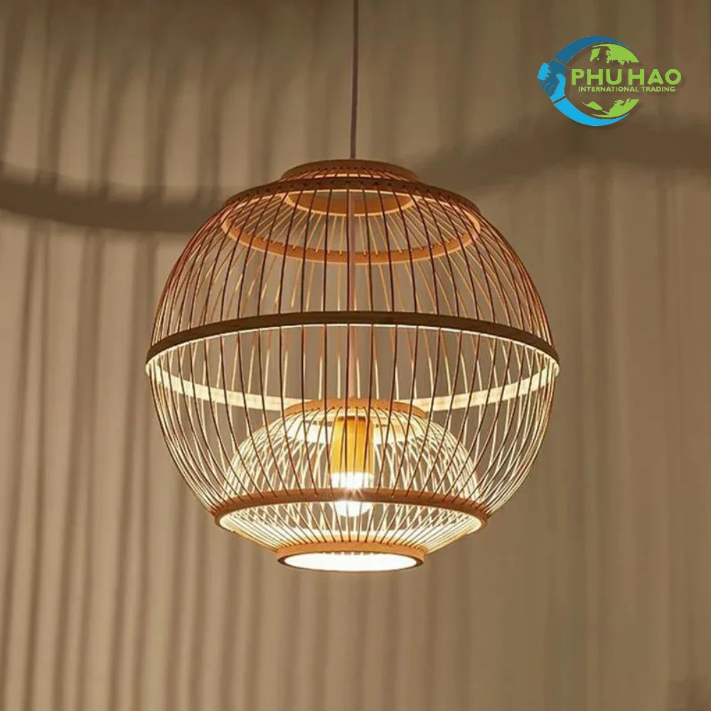Experienced Eclectic Style with Vietnamese Crafts: RATTAN BAMBOO LANTERN CHANDELIERS for Your Home Restaurant Resort Garden