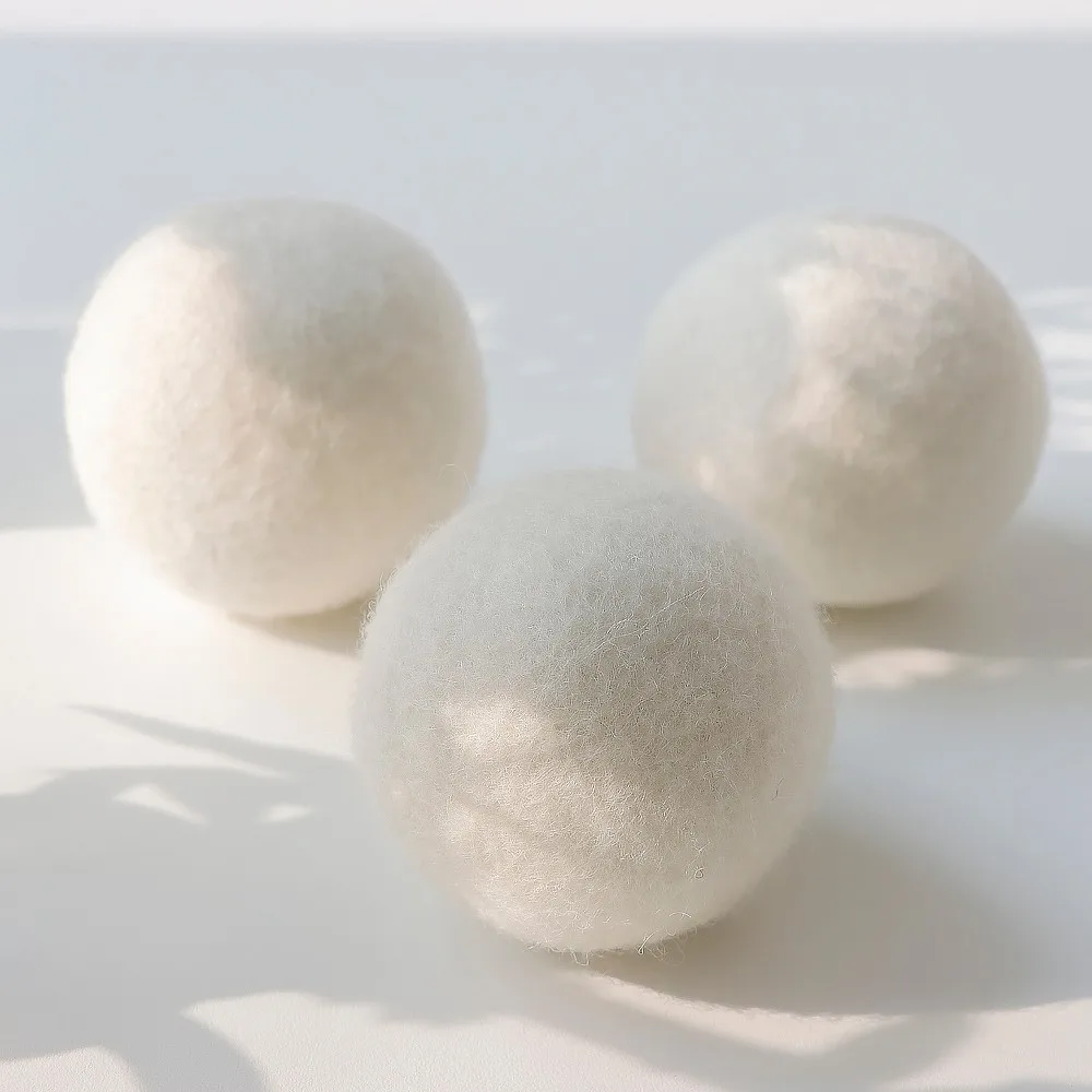 Pure White Felt Balls Bright Detail