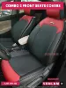 Combo 2 Front Seat Covers - Black with Red