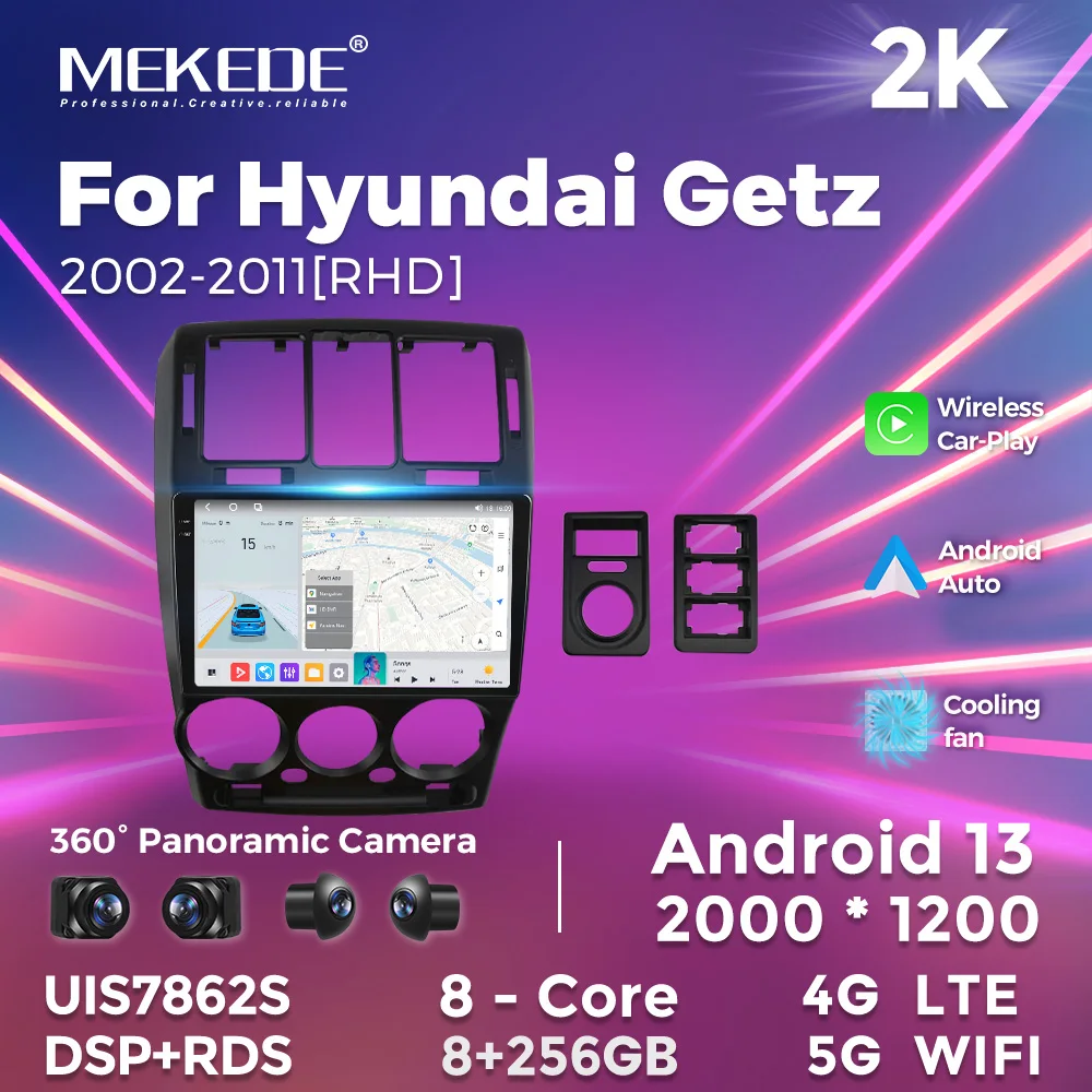 MEKEDE MS Android WIFI Car Radio Player Stereo for HYUNDAI GETZ 2002-2011 GPS Navigation System 360 Camera with BT DVR