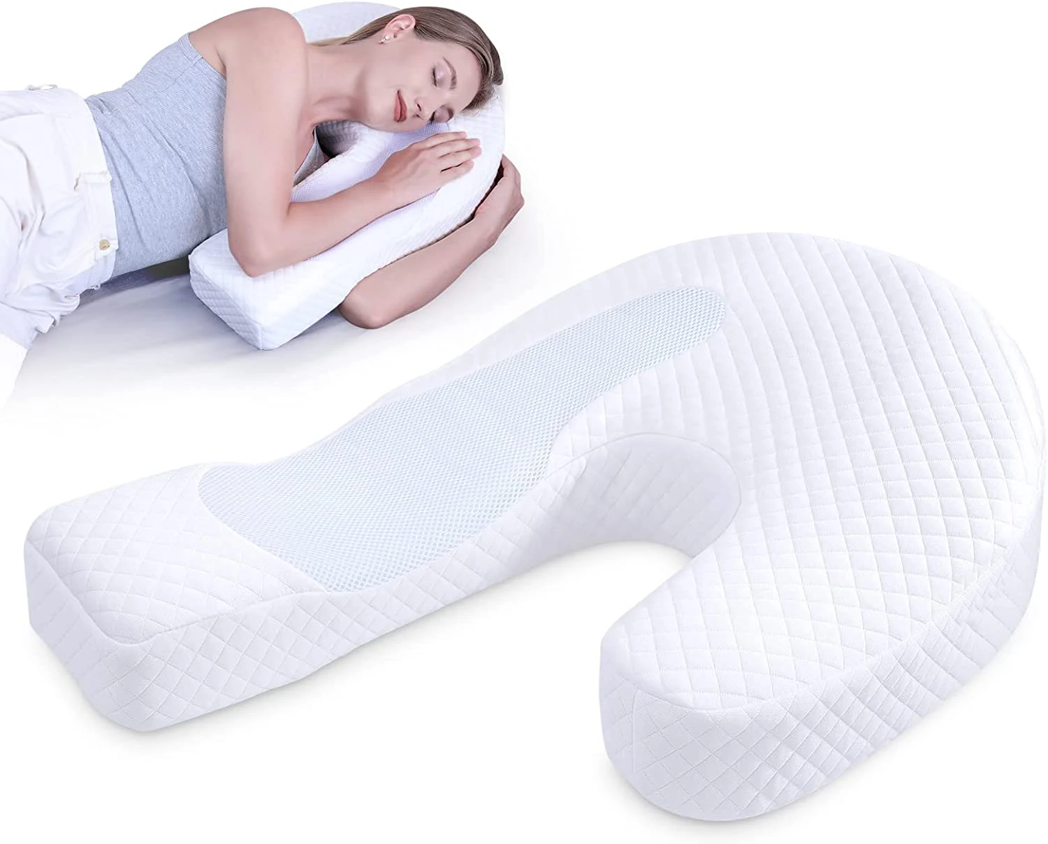 Side Sleeper Body Pillow For Adult Memory Foam Pillow U-shaped ...
