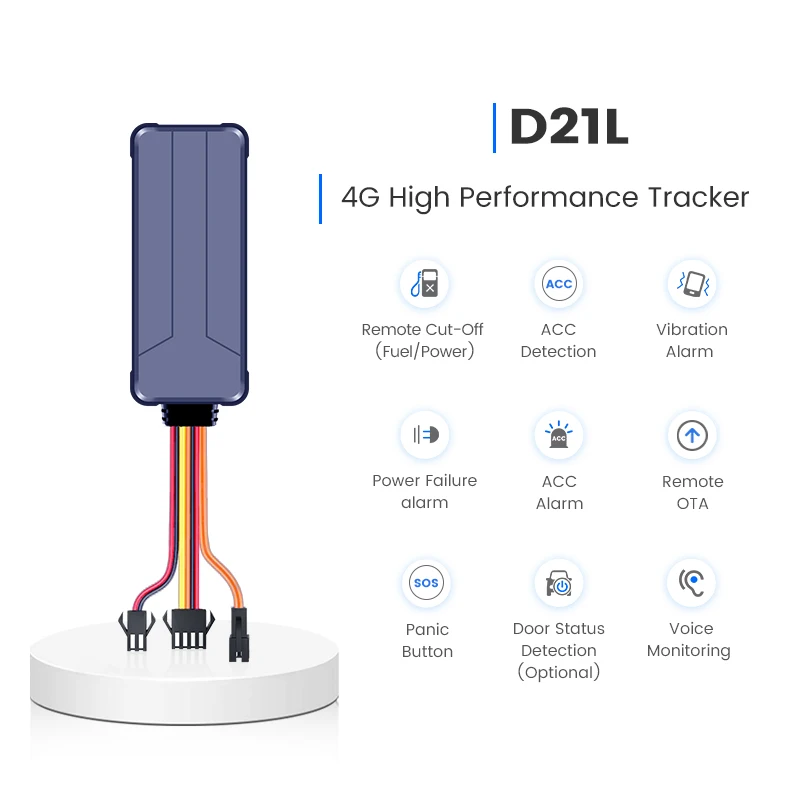 SEEWORLD D21L  GPS Tracker for Vehicles With ACC Alarm & Fleet Management Waterproof & Geo-Fence 4G Asset GPS