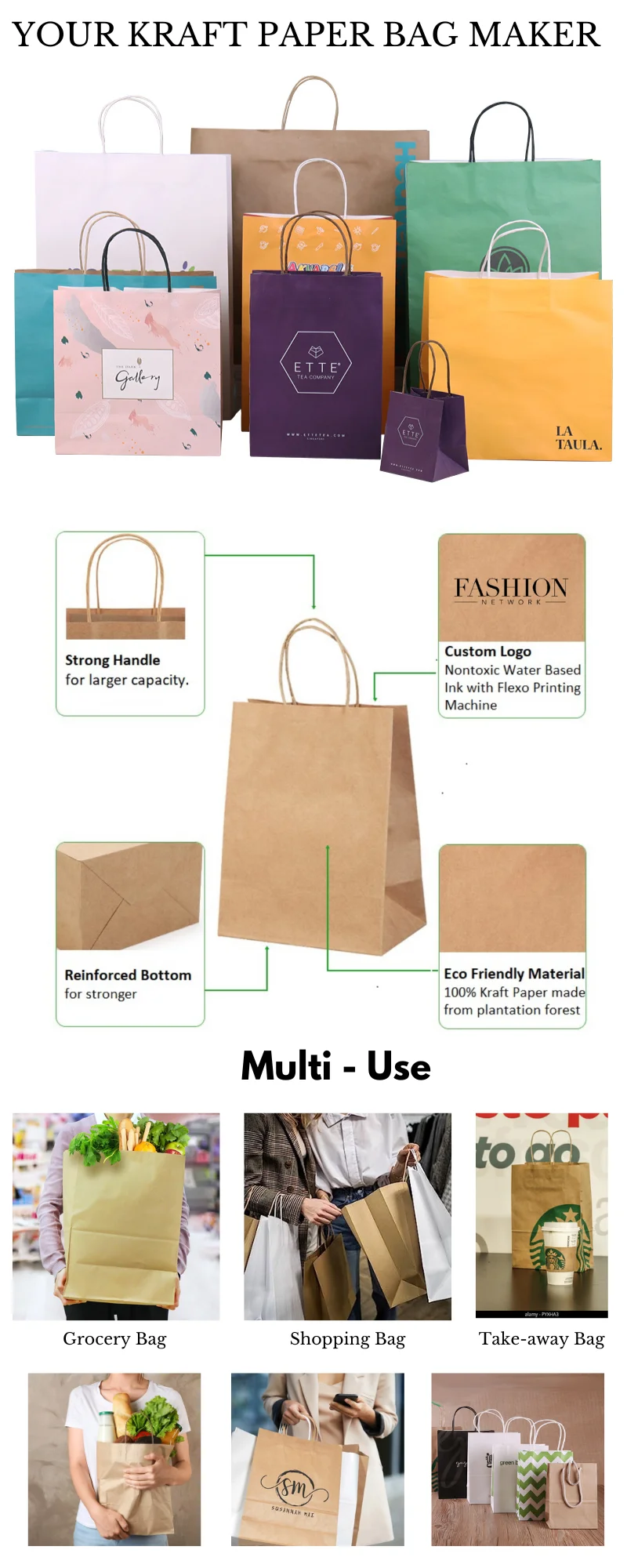 Welecom 24 Pcs Orange Paper Gift Bag Wide Handle Cardstock Paper Bags...