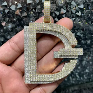 Customized High Quality 925 Sterling Silver Hip Hop Iced Out Pendant with DEF Color VVS Quality Moissanite Rhodium-Plated Charm