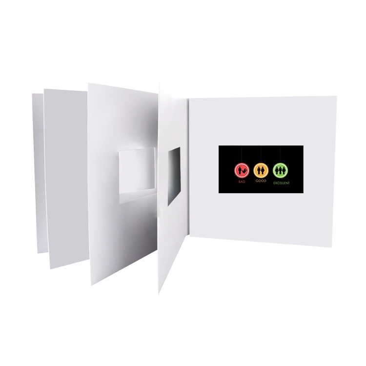 4 3 дюймовая многостраничная видео брошюра с ЖК-экраном цифровая видео-маркетинговая карта корпоративный подарок свадебная