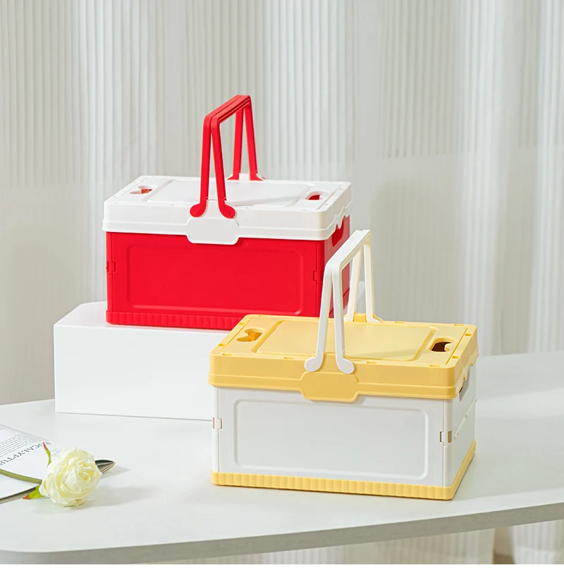 item no6009 new arrival factory household multipurpose durable reliable plastic folding storage box collapsible storage crate with lid-9