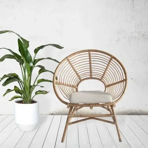 Handmade Natural Rattan Rocking Lounge Armchair for Hotel and Home Use ...