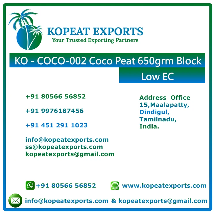 Direct Export Hot Selling Premium Coco Coir Pith Peat Block Powder for Garden Usage