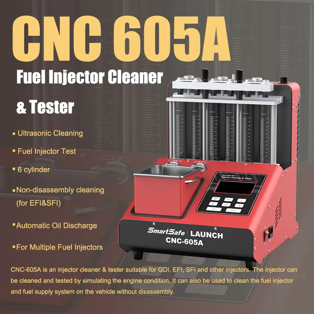 Launch New Gdi Cnc605a Direct Injection Nozzle Cleaner 6 Cylinders