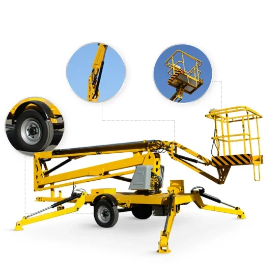 8m22m Telescopic Boom Lift Hydraulic Man Lift Trailer Mounted