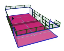 Best Quality Best Price Popular Super Panoramic Padel Tennis Court Paddle Tennis Court With 15mm Turf Imported Taiwan