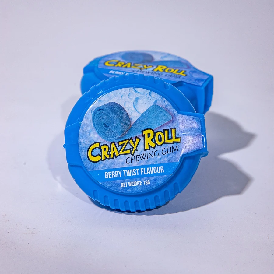 Factory Custom Private Label Chew Gum Roll Fruit Flavor Round Bubble Gum
