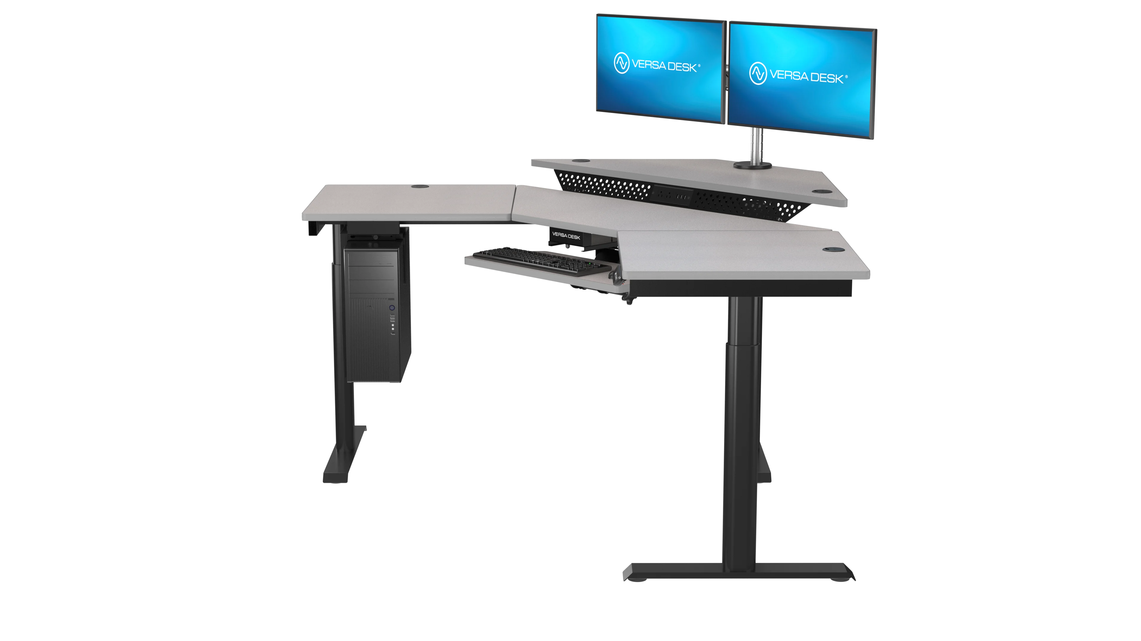 Конвертируемый Электрический регулируемый по высоте угловой стоячий стол VersaDesk PowerLift для домашнего офиса школы или гостиной
