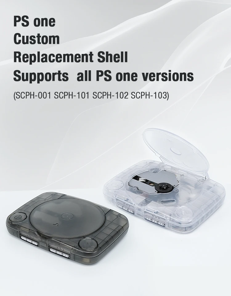 Replacement ABS Plastic Transparent Shell PS One All Version Game Console Case Housing Cover for PlayStation