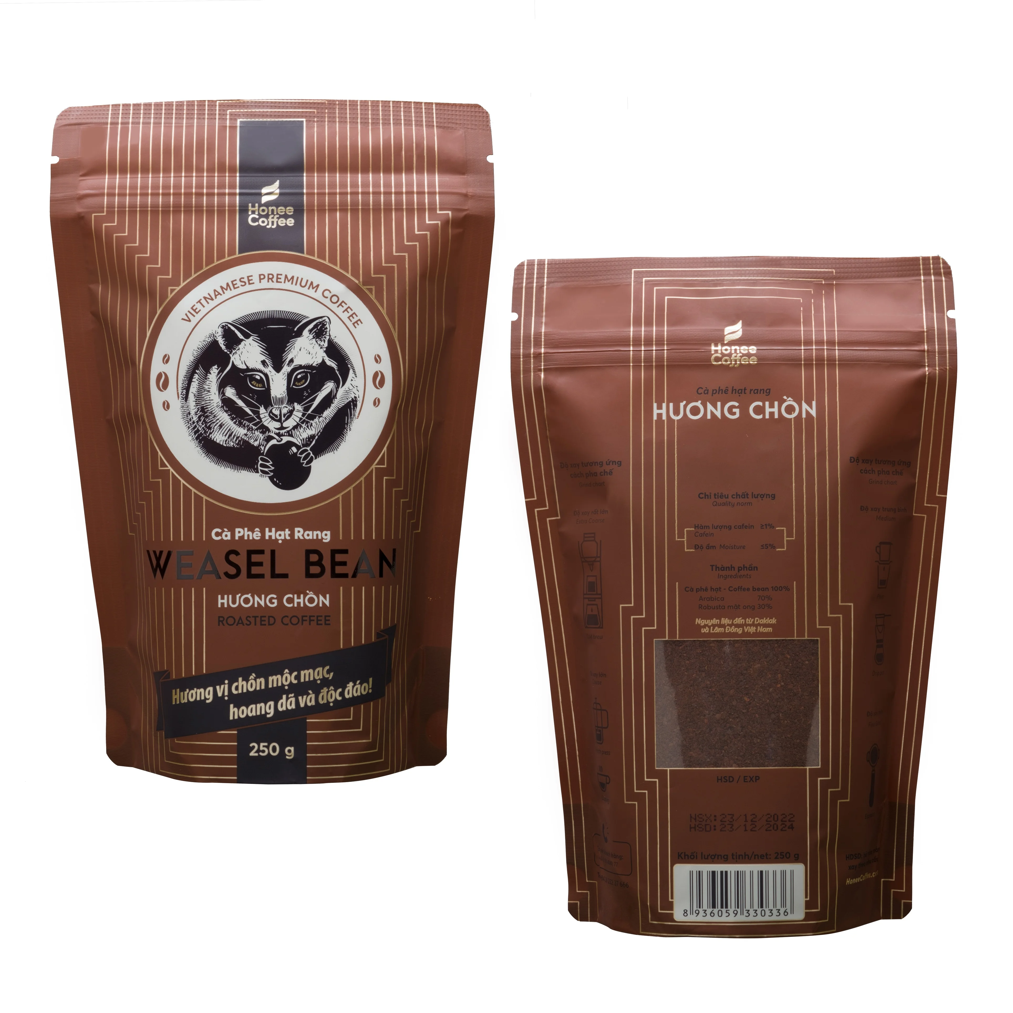 Roasted Coffee Bean HUONG CHON Standard – Premium Weasel Coffee