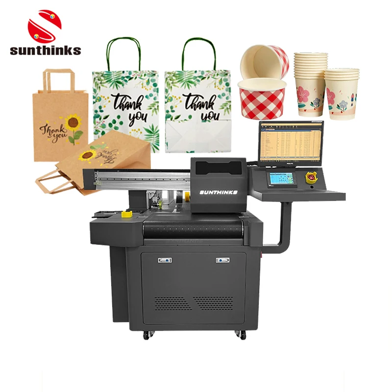 Sunthinks SC300 Mini A3 Digital Single Pass Printer for Paper Bags Paper Bowl Paper Cup Printing
