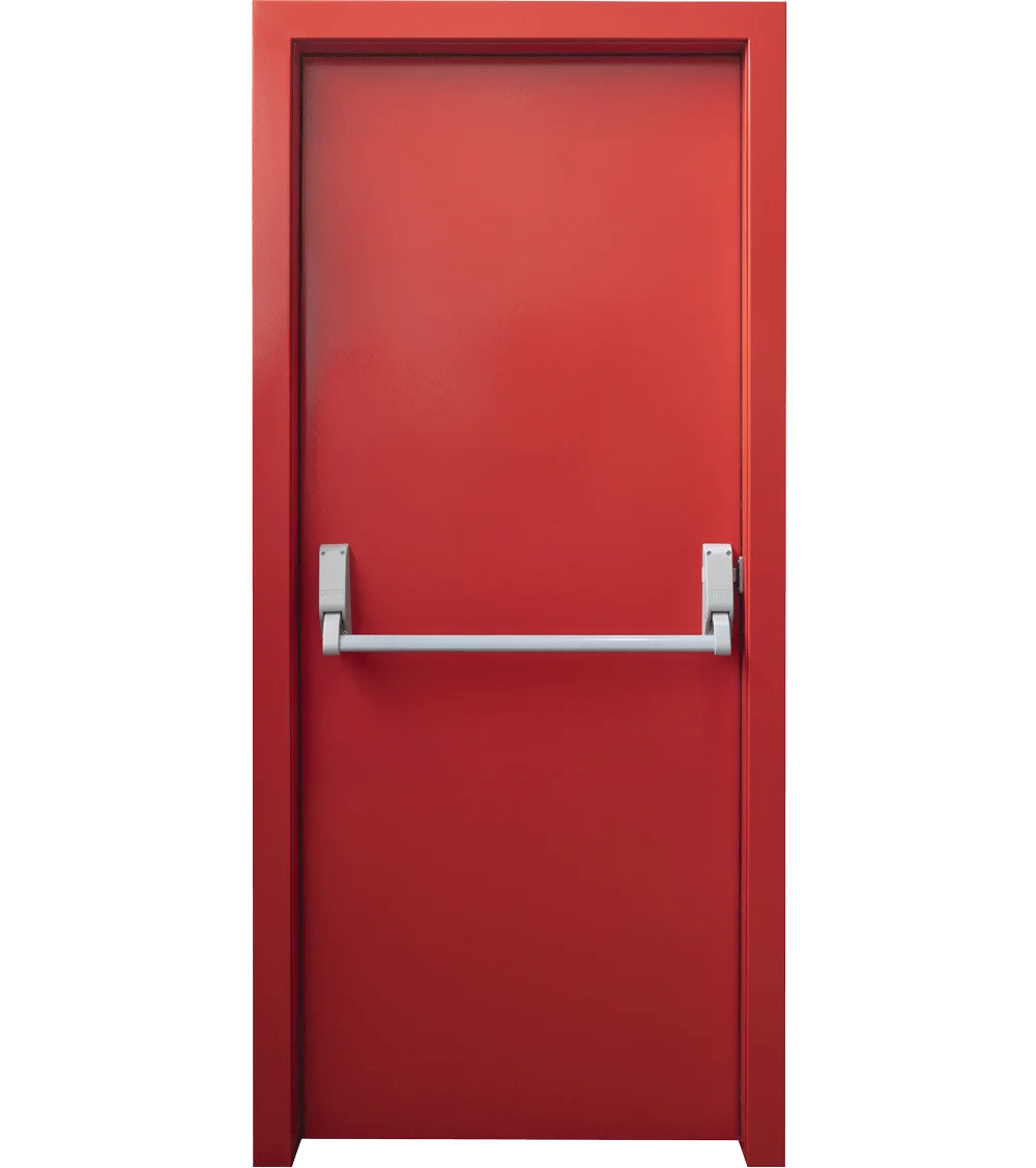 Sheet Metal Office Security Doors Double Leaf Louvered Doors Fire Exit