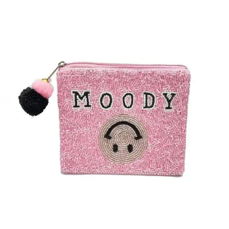 Latest Design Hand Pouch Beaded Embroidered Seed Bead Handmade Coin Purse with Customized Color for  Girl