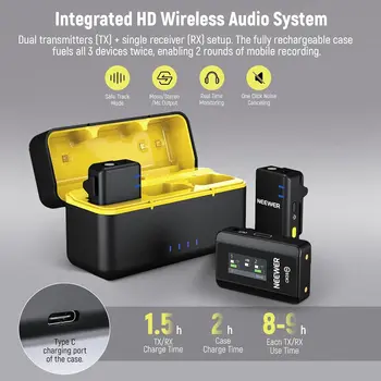 NEEWER CM28 Wireless Lavalier Lapel Microphone with Charging Case detail image