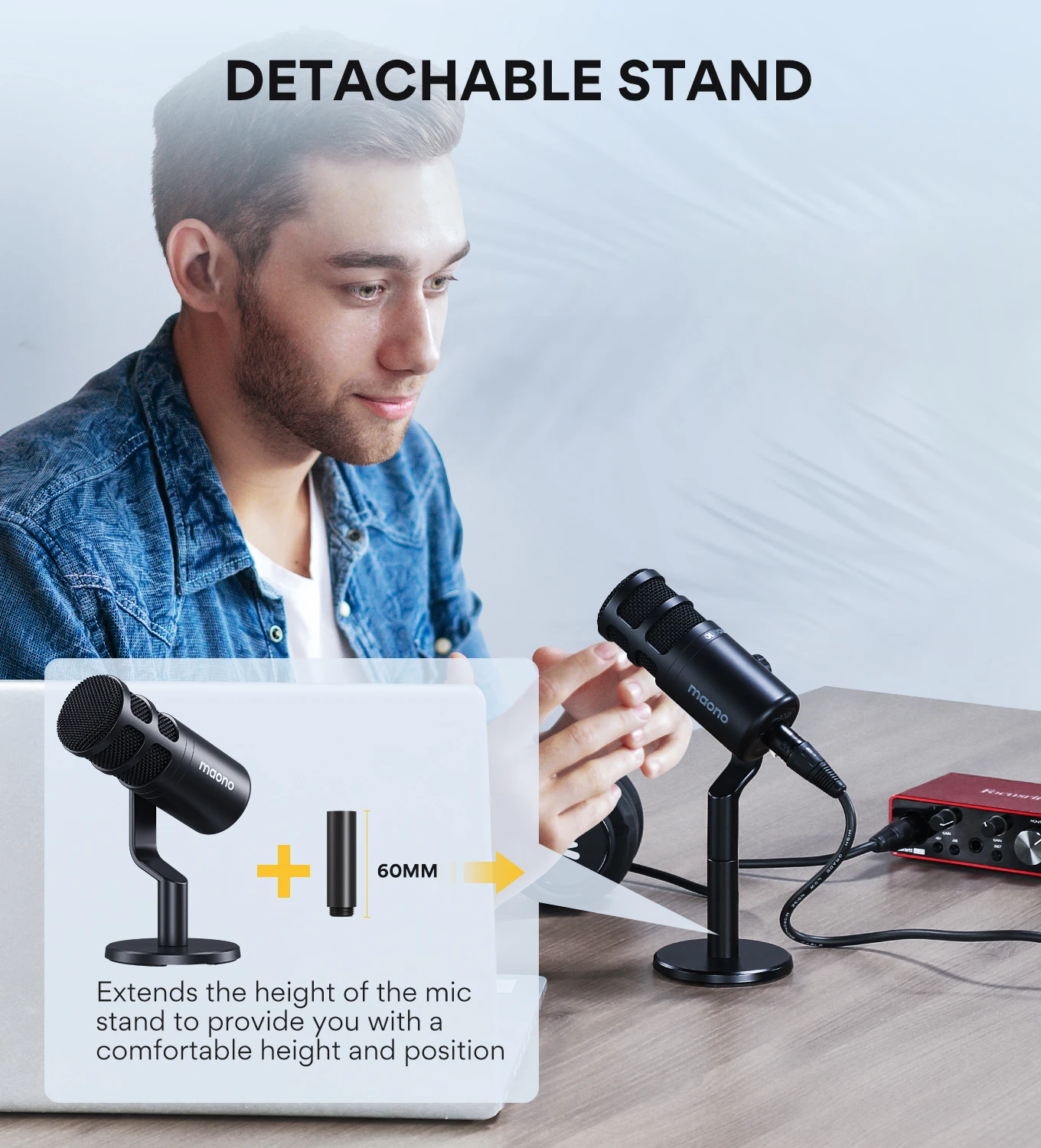MAONO PD100 PD400X Podcast Microphone Computer Gaming USB XLR Desktop Studio Recording Mic Gain Control Mute