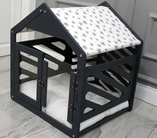 Ergonomic design metal pet house with ventilation system and soundproof walls for reducing stress and improving pet relaxation