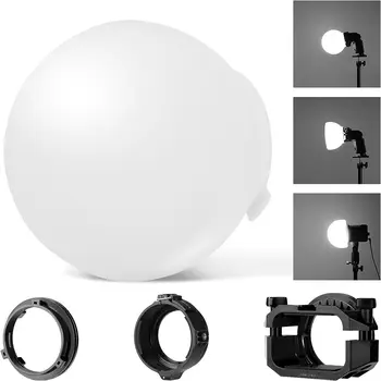 NEEWER CRS6 Softbox Diffusion Dome with 3 Adapter Rings, Compatible with Godox V1 NEEWER Z1 Z2 Round Head Flash and Square