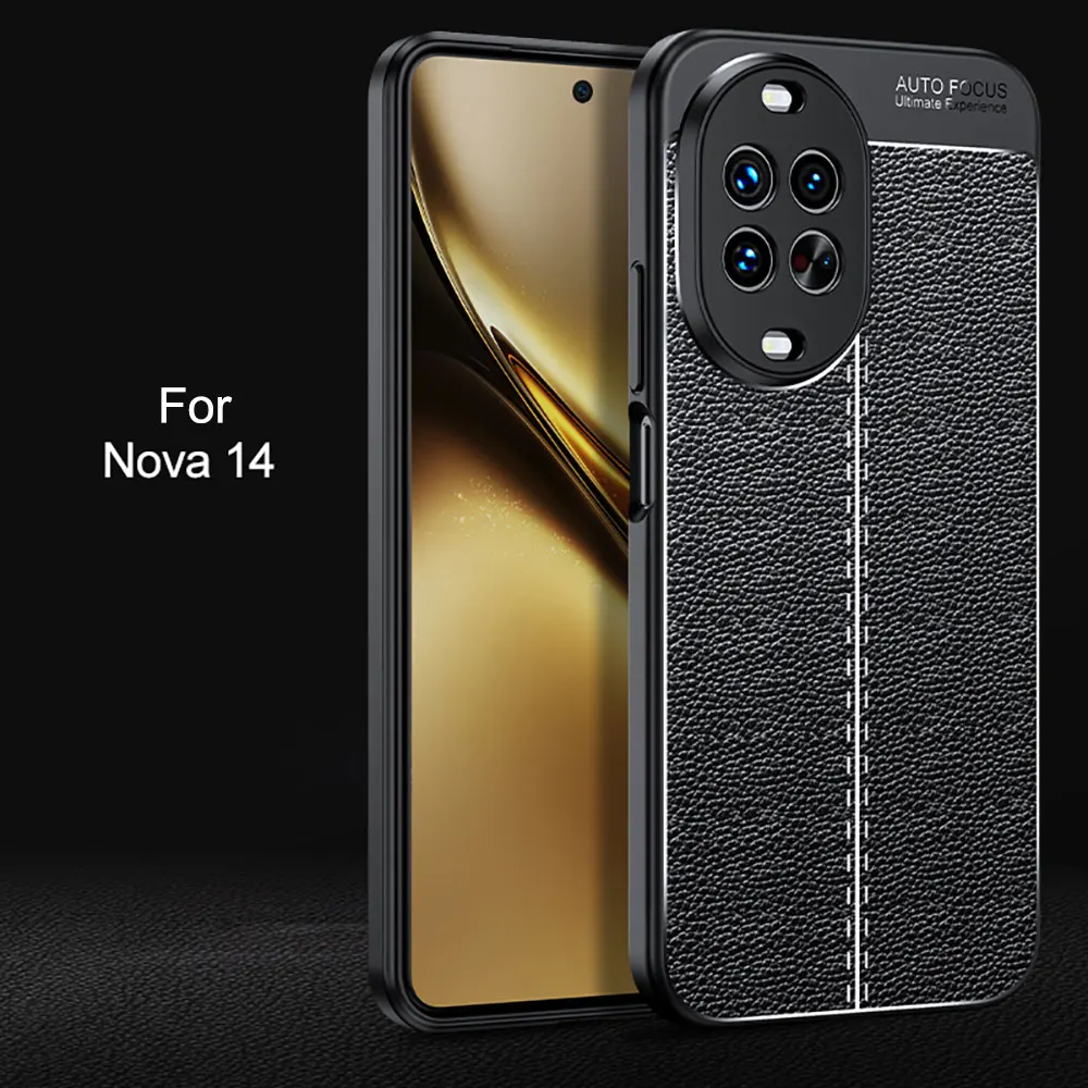 product case for nova 14 genuine leather shockproof anti fingerprint  dust resistant full protection for screen  camera laudtec-8
