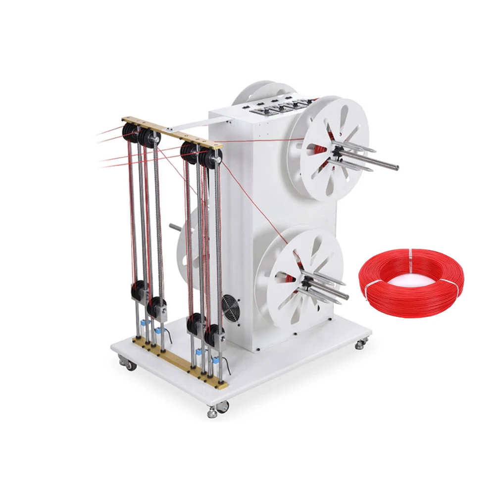 Automatic Flat Cable Reeling Machine Cable Dispenser Four Wires Cable Pulling Machine Loading-bearing 15kg for Each Feeder Reel