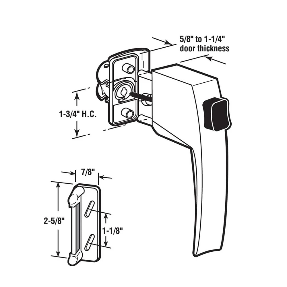 Push Button Screen or Storm Door Latch, Aluminum