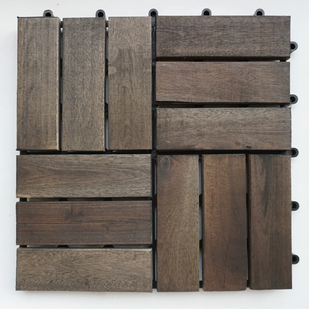 Acacia Wood Deck Tiles Composite Decking Flooring & Patio Pavers Indoor