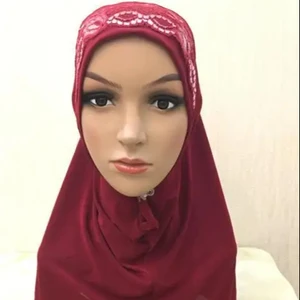 New Arrival More Color Plain Hijabs Embroidery Decoration Hijab Shawl Hijab Musulman