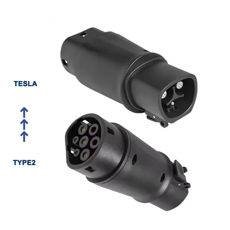 Jingyi 32a 3 phase ev charging converter nacs connector type 2 female  to tesla male adapter for ac charge